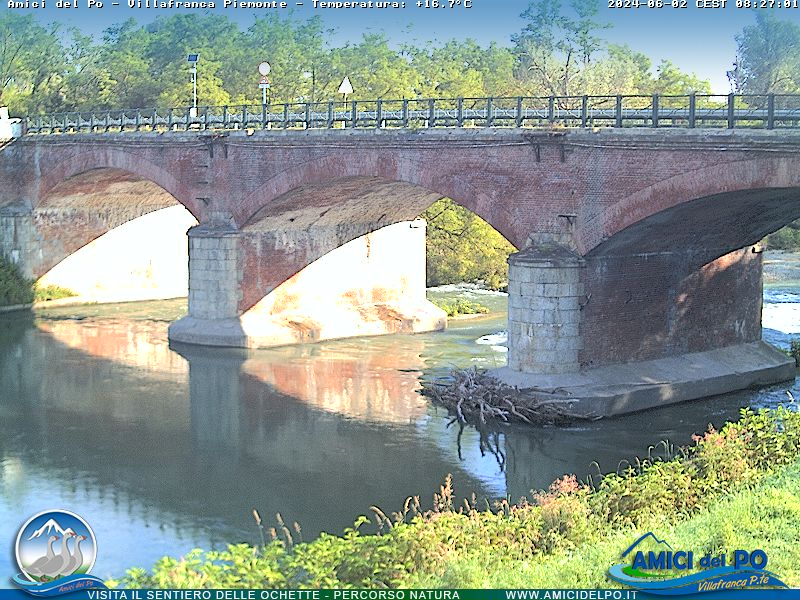 webcam Ponte Fiume PO - Villafranca Piemonte (TO)